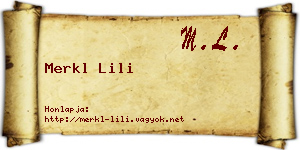 Merkl Lili névjegykártya